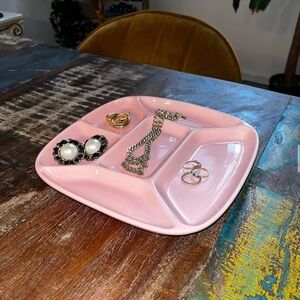 Retro vintage tray plate dusty pink